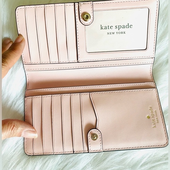 Kate Spade Large Slim Bifold Wallet Chalk Pink - Picture 4 of 5